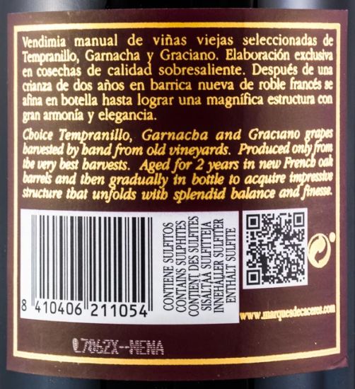 2010 Marqués de Cáceres Reserva Rioja tinto