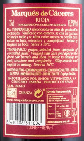 2014 Marqués de Cáceres Crianza Rioja tinto