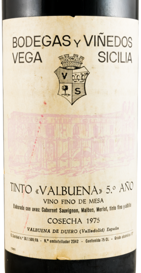 1975 Vega-Sicilia Valbuena 5º Ribera del Duero tinto