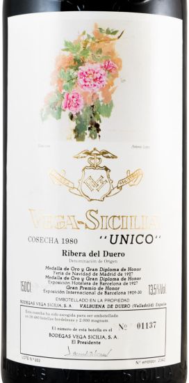 1980 Vega-Sicilia Unico Ribera del Duero tinto 1,5L