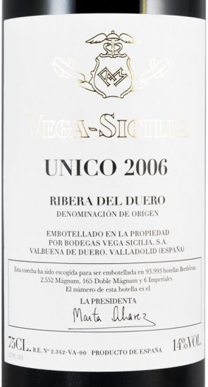2006 Vega-Sicilia Unico Ribera del Duero red