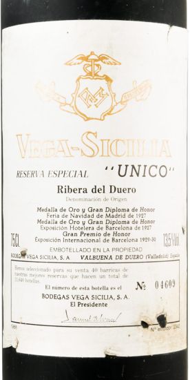1988 Vega-Sicilia Unico Reserva Especial Ribera del Duero tinto