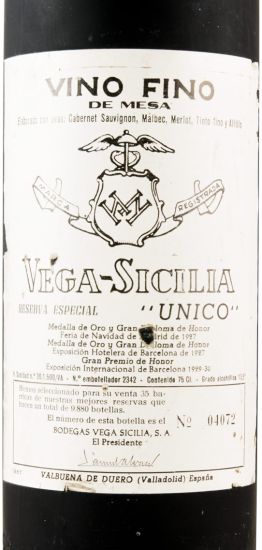 1987 Vega-Sicilia Unico Reserva Especial Ribera del Duero tinto