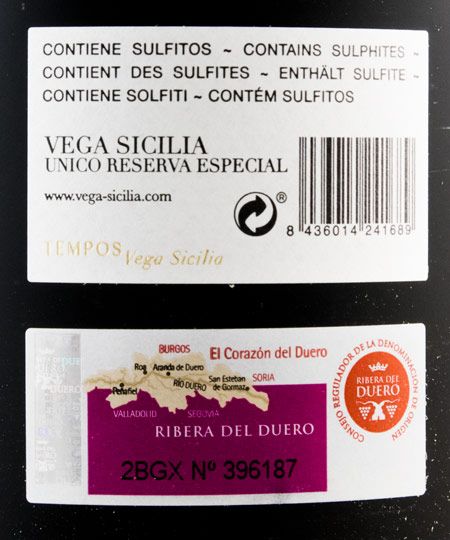 2016 Vega-Sicilia Unico Reserva Especial Ribera del Duero tinto 1,5L