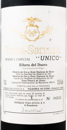 1990 Vega-Sicilia Unico Reserva Especial Ribera del Duero red