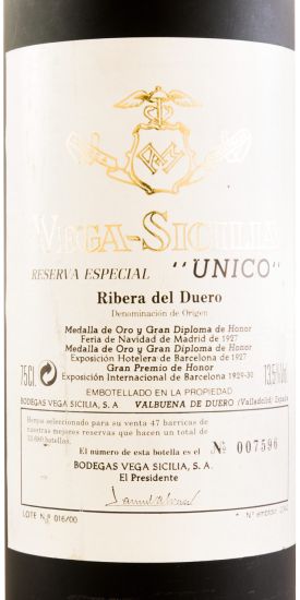 2000 Vega-Sicilia Unico Reserva Especial Ribera del Duero tinto