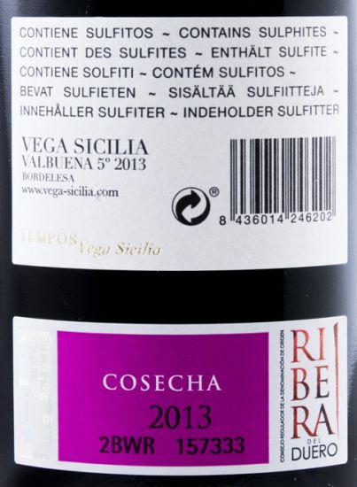 2013 Vega-Sicilia Valbuena 5º Ribera del Duero red