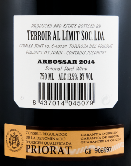 2014 Terroir al Límit Arbossar Priorat red