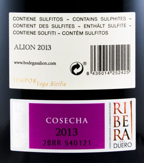 2013 Alión Cosecha Ribera del Duero red 3L
