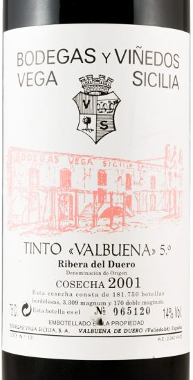 2001 Vega-Sicilia Valbuena 5º Ribera del Duero tinto