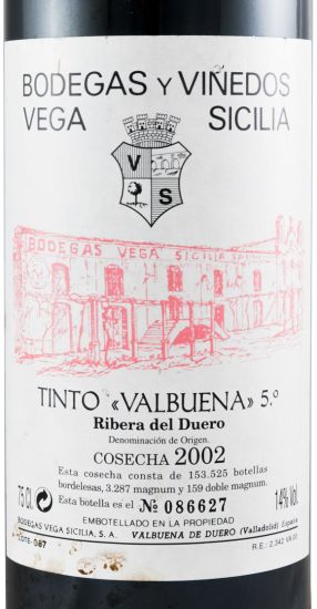 2002 Vega-Sicilia Valbuena 5º Ribera del Duero tinto