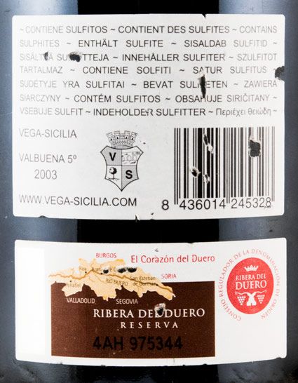 2003 Vega-Sicilia Valbuena 5º Ribera del Duero tinto