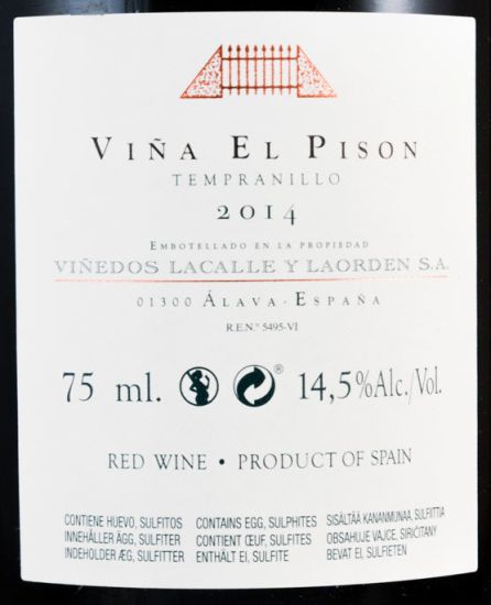 2014 Artadi Viña El Pison Rioja red