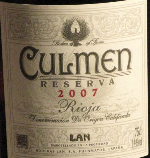 2007 Bodegas Lan Culmen Reserva Rioja tinto