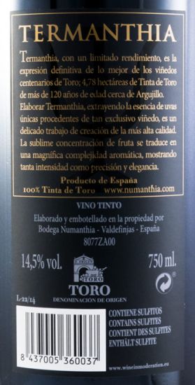 2012 Bodegas Numanthia Termanthia Toro red