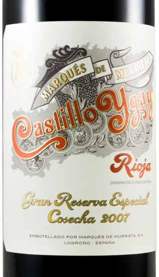 2007 Marqués de Murrieta Castillo Ygay Gran Reserva Especial Rioja red