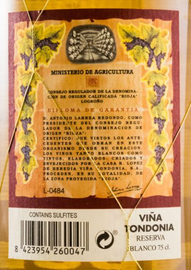 2005 López de Heredia Viña Tondonia Reserva branco