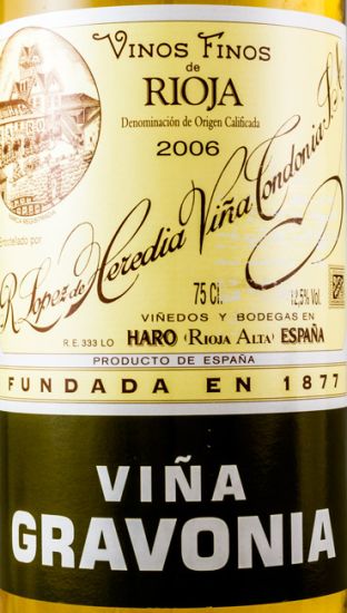 2006 López de Heredia Viña Gravonia Crianza branco