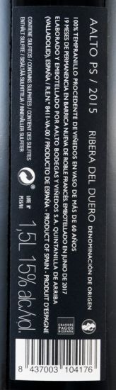 2015 Bodegas Aalto PS Ribera del Duero tinto 1,5L