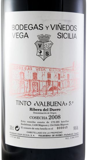 2008 Vega-Sicilia Valbuena 5º Ribera del Duero tinto 3L