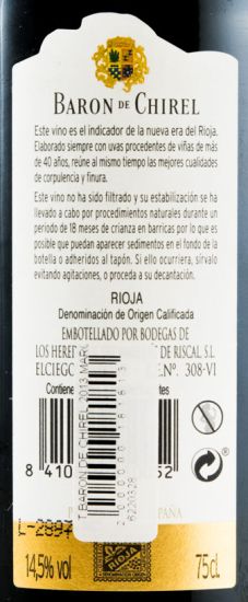 2013 Marqués de Riscal Baron de Chirel Rioja red