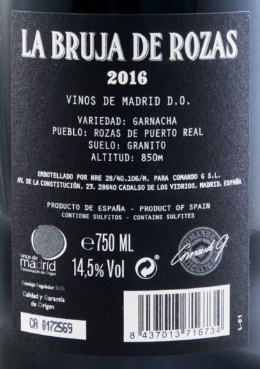 2016 Comando G La Bruja de Rozas Vinos de Madrid red
