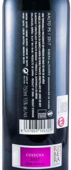 2017 Bodegas Aalto PS Ribera del Duero red