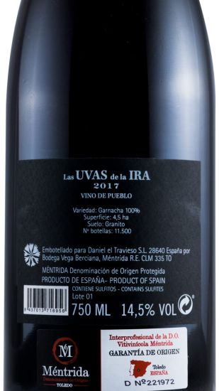 2017 Daniel Landi Las Uvas de La Ira Méntrida tinto
