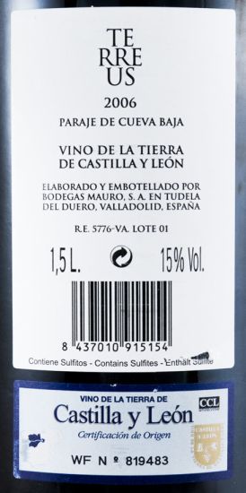 2006 Bodegas Mauro Terreus Paraje de Cueva Baja red 1.5L