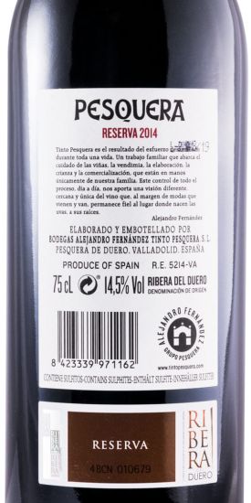2014 Pesquera Reserva Ribeira del Duero tinto