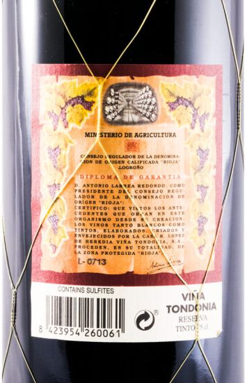 2007 López de Heredia Viña Tondonia Reserva tinto