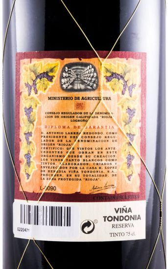 2004 López de Heredia Viña Tondonia Reserva tinto