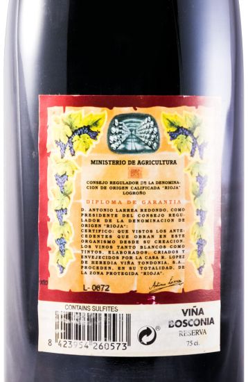 2007 López de Heredia Viña Bosconia Reserva red