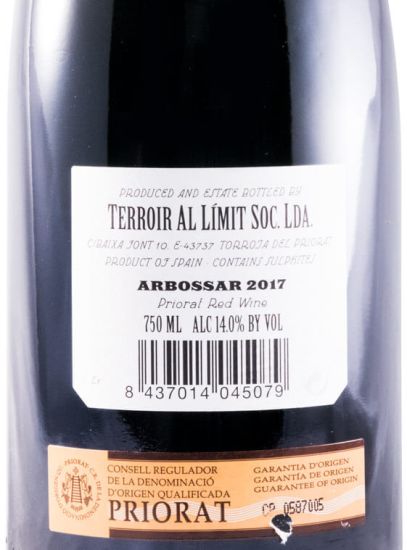 2017 Terroir al Límit Arbossar Priorat red