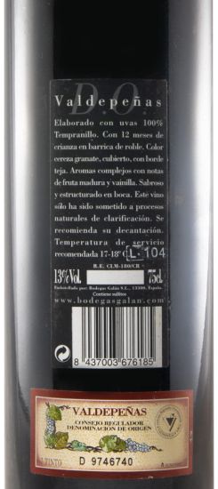 2002 Bodegas Galan Vina Luparia Reserva tinto