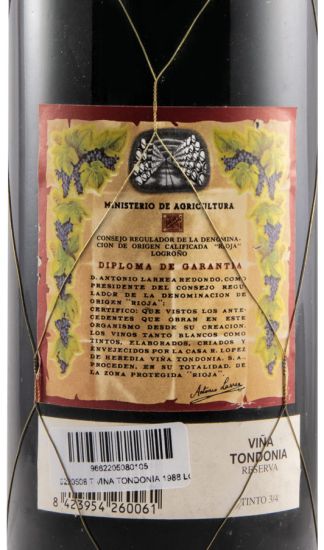 1988 López de Heredia Viña Tondonia tinto