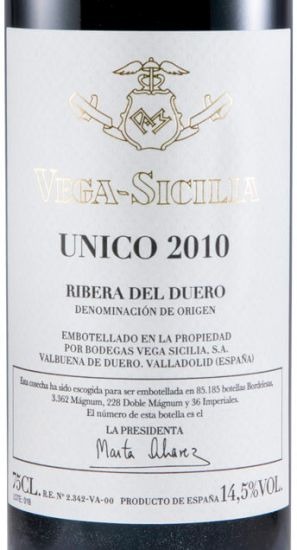 2010 Vega-Sicilia Unico Ribera del Duero tinto