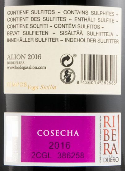 2016 Alión Cosecha Ribera del Duero tinto