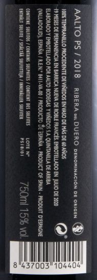 2018 Bodegas Aalto PS Ribera del Duero red