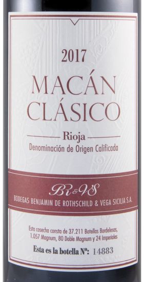 2017 Benjamin de Rothschild & Vega-Sicilia Macán Clásico Rioja tinto