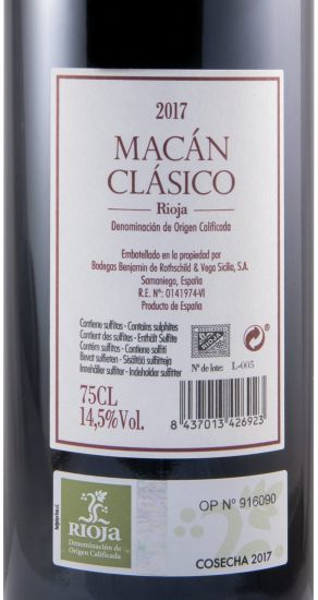 2017 Benjamin de Rothschild & Vega-Sicilia Macán Clásico Rioja tinto
