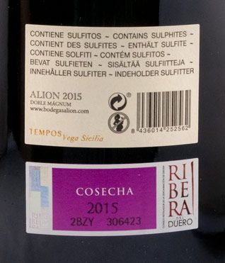 2015 Alión Cosecha Ribera del Duero tinto 3L