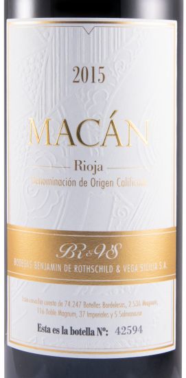 2015 Benjamin de Rothschild & Vega-Sicilia Macán Rioja tinto
