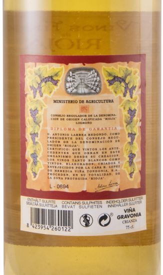 2012 López de Heredia Viña Gravonia Crianza branco