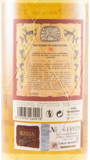 2001 López de Heredia Viña Tondonia Gran Reserva white