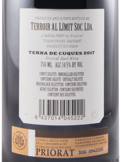2017 Terroir al Límit Terra de Cuques Priorat red