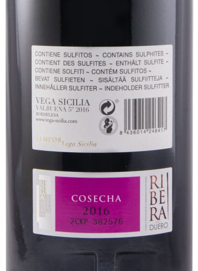 2016 Vega-Sicilia Valbuena 5º Ribera del Duero red