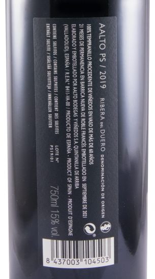 2019 Bodegas Aalto PS Ribera del Duero red