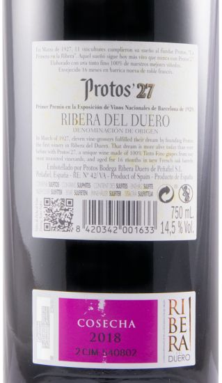 2018 Protos 27 Ribera del Duero red