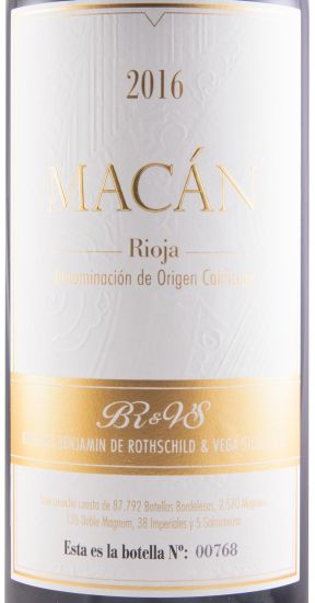 2016 Benjamin de Rothschild & Vega-Sicilia Macán Rioja tinto 1,5L